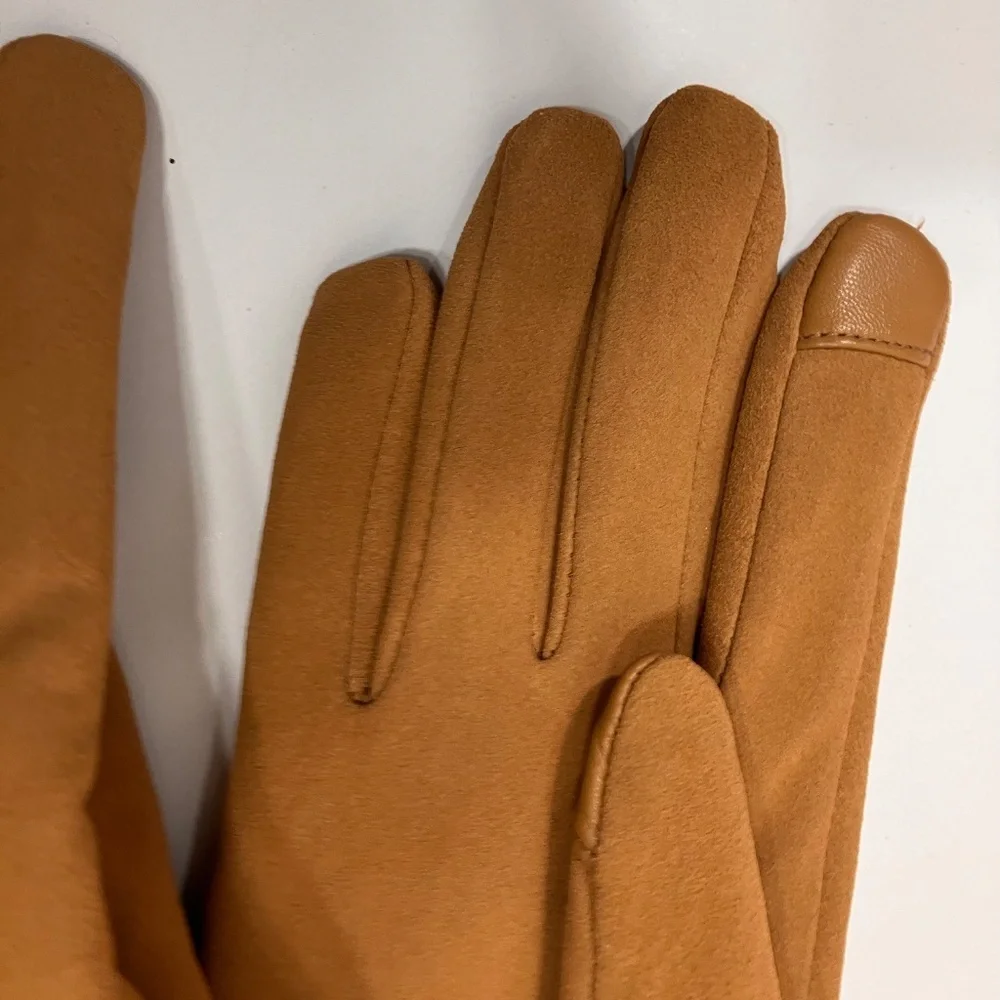 Lands’ End Suede Tech Gloves L NEW